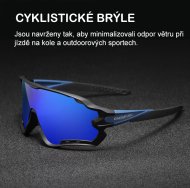 Cyklistické brýle KINGSEVEN LS911 ČERNÁ / SKLO ZRCADLOVĚ STŘÍBRNÉ C09
