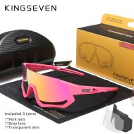 Cyklistické brýle KINGSEVEN LS910 RŮŽOVÁ / SKLO RŮŽOVÉ C15
